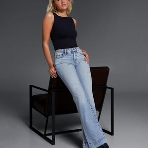 Buckle Light Wash Wide Leg Jeans